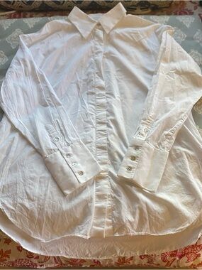 Massimo Dutti White Long-Sleeve Dress Shirt